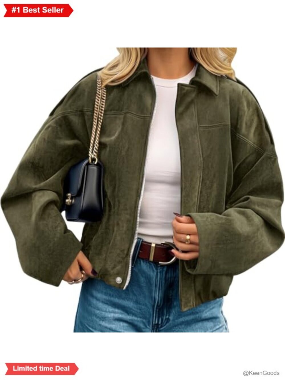 Faux Suede Open Front Cropped Jacket Long Sleeve Casual Coat